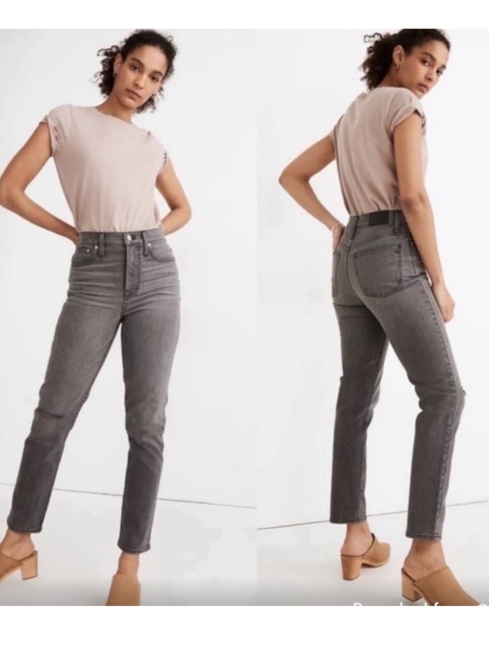 NWT Madewell The Perfect Vintage Gray Denim Jeans High Rise Mom style size 28